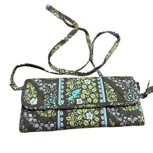 Vera Bradley Crossbody Wallet Brown Floral‎ Bird Print